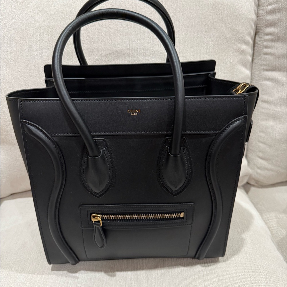 Celine Micro Luggage Black Smooth Calfskin